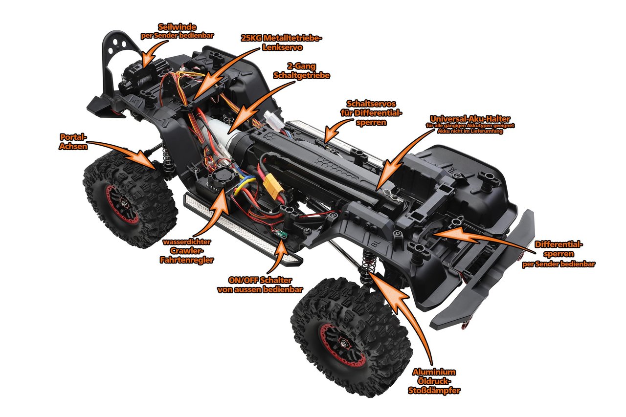 DF-4S PRO Crawler YELLOW 313mm 1:10 Scale